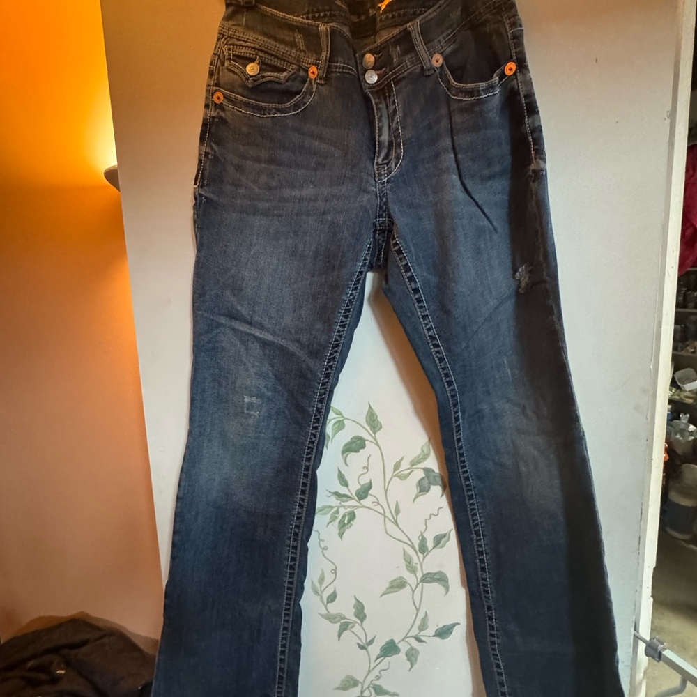 Seven7 Blue Straight Leg Jeans